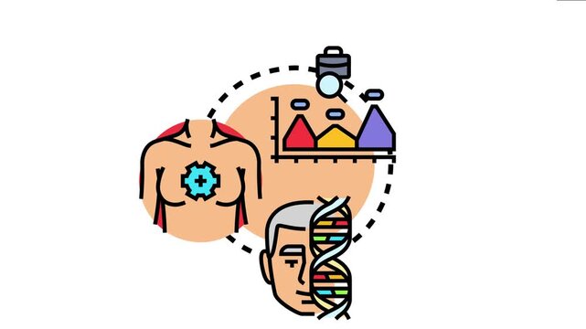 Medical professionals conducting a comprehensive longitudinal cohort research study. Analyzing human health. Genetics. And anatomical data over time for scientific understanding and disease prevention