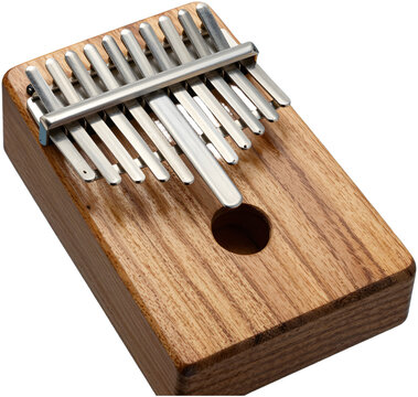 Wooden kalimba thumb piano with metal tines