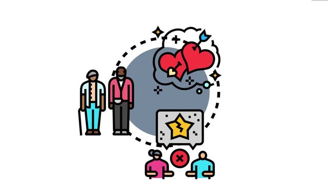People choosing a partner and experiencing romantic attraction or facing rejection and incompatibility in their social or romantic connections