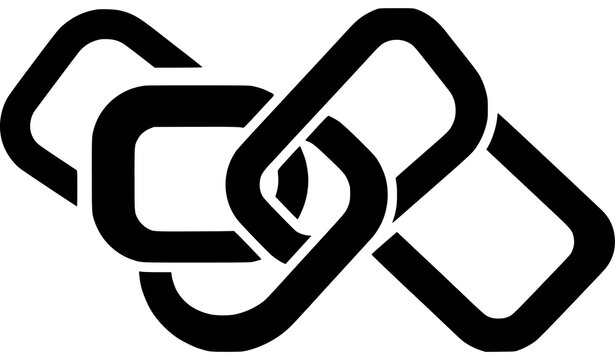 Chain Link Security Connection Black Vector Icon