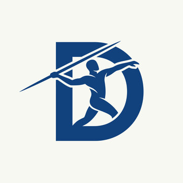 Athletic Silhouette Within A Bold Letter D Logo Design