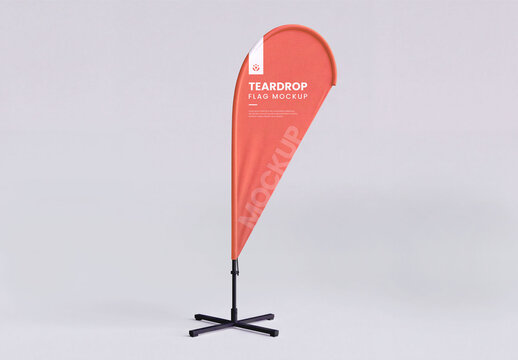 Teardrop Flag Mockup