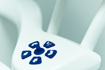 Control panel buttons and joystick on modern medical dental equipment © serge