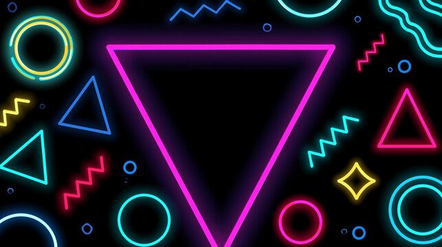 Neon contour shapes abstract light design for futuristic technology and digital design projects