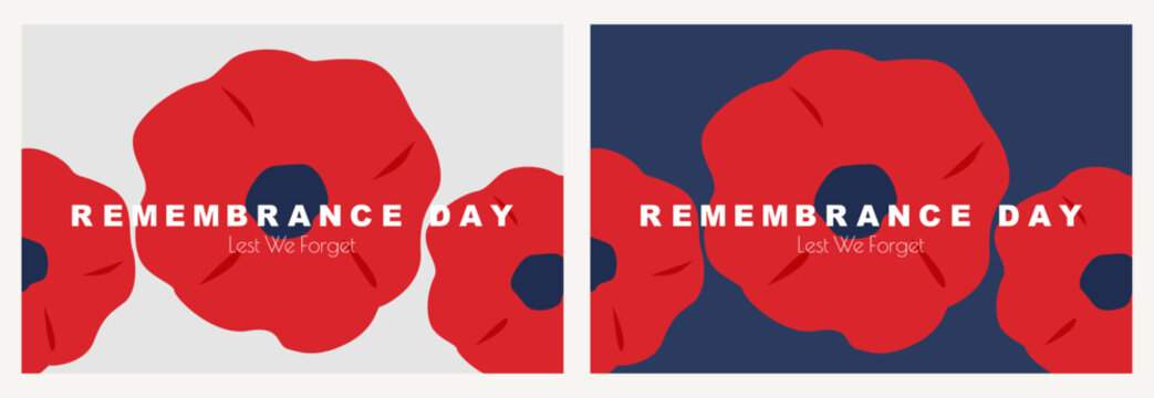Remembrance Day banner set. Lest We Forget.