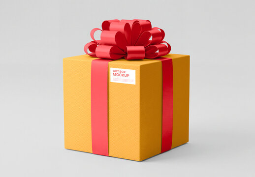 Gift Box Packaging Mockup