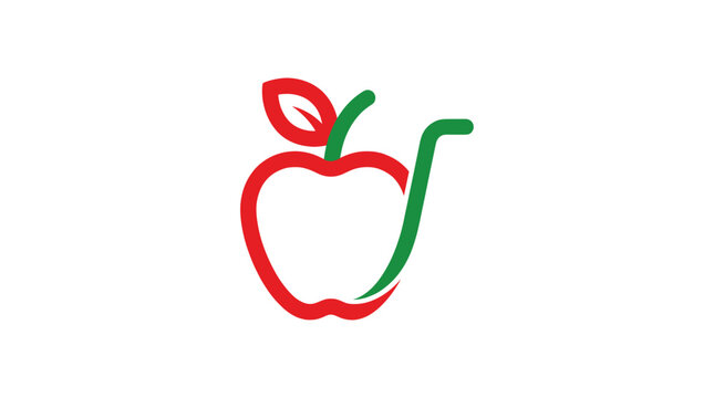 Fruit market logo with apple shaped as a bag.