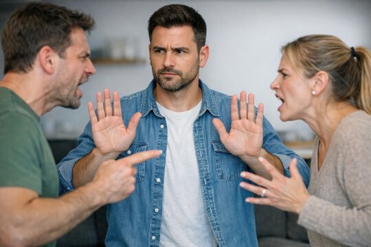 A man and a woman having a conversation with each other