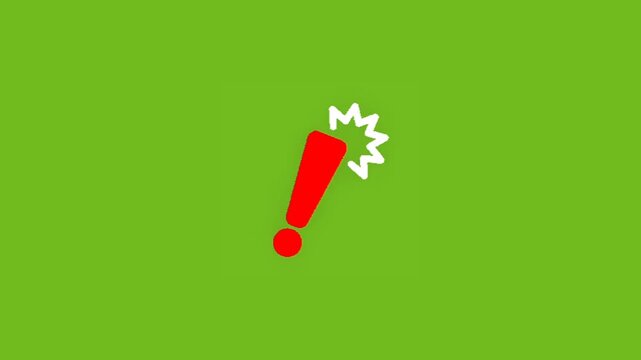 A red exclamatory mark animation.