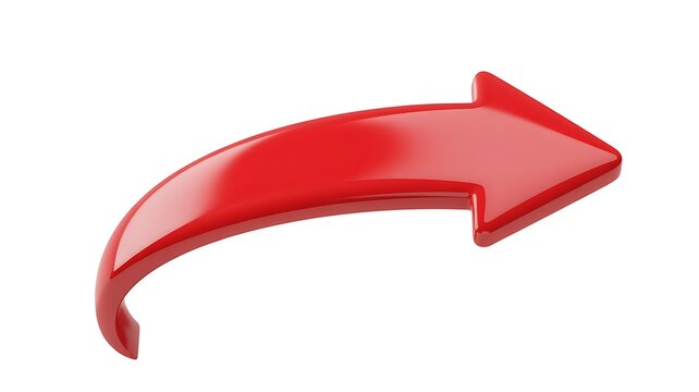 Red arrow curves downward to point right on a plain white background.