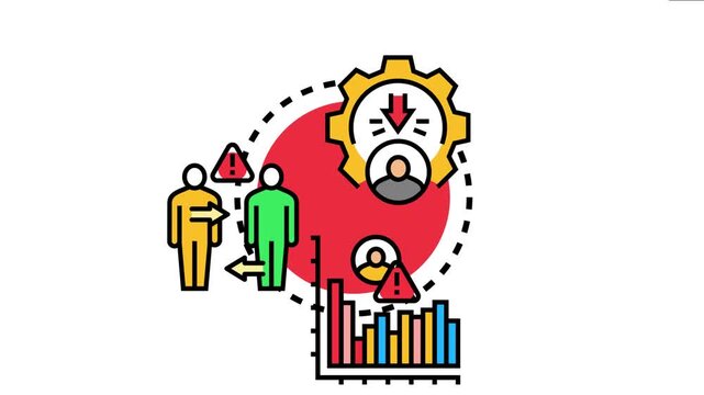 Business process preventing employee turnover, managing workforce departure, and implementing strategies for better staff retention, increasing company stability and productivity