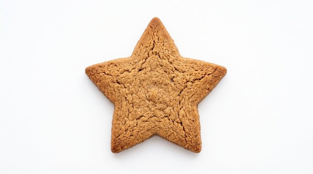 Star Shaped Gingerbread Cookie Isolated on White Background