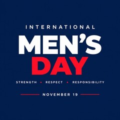Obraz premium International men's day banner with strength respect and responsibility themes