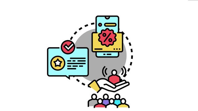Loyalty program concept customer acquisition and retention strategies, offering exclusive discounts and bonus points through a mobile application
