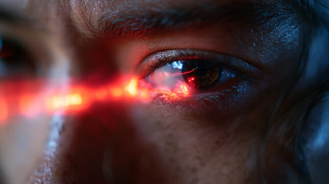 Biometric Retinal Laser Scan on Human Eye