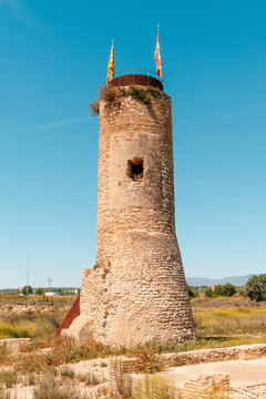 stone Torre de la Candela above La Aldea landscape