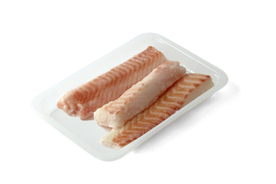 Fresh Raw Salmon Loin Fillets on Supermarket Tray