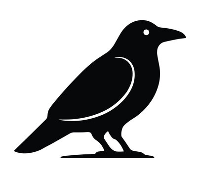 Black crow silhouette icon