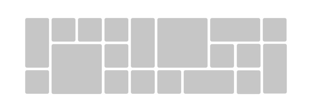 Photo collage background with page grid layout and frame template. Vector multiple backdrop with gallery image picture banner. Moodboard with blank photo album.