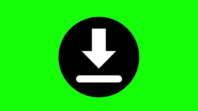 download icon on internet button with greenscreen