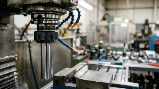 precision cnc collet chuck holding polished tool shank for secure machining setup accurate manufacturing production and industrial metalworking