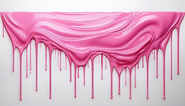 png pink paint dripping cutout isolated on white background