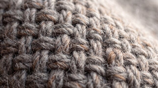 Chunky Gray Brown Knit Textile with Tactile Loops