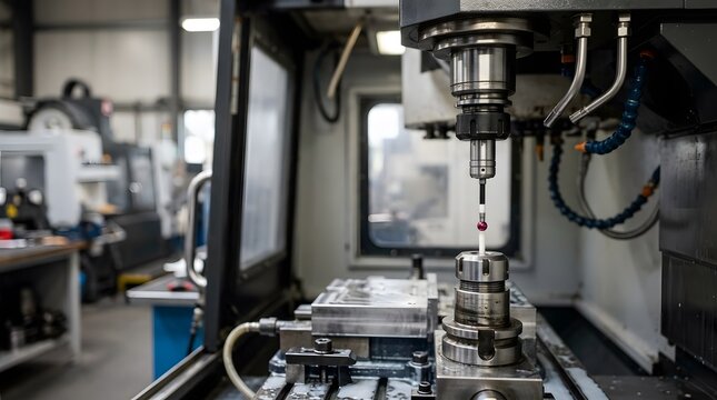 precision cnc machine tool probe mounted in spindle holder for automated measurement, workpiece inspection, calibration and accurate manufacturing