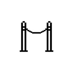 Obraz premium Pixel art velvet rope stanchions.