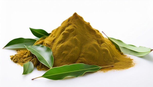 healthy spice curry leaves on white or white background