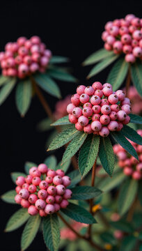 Red Berries Green Leaves Plant Detail