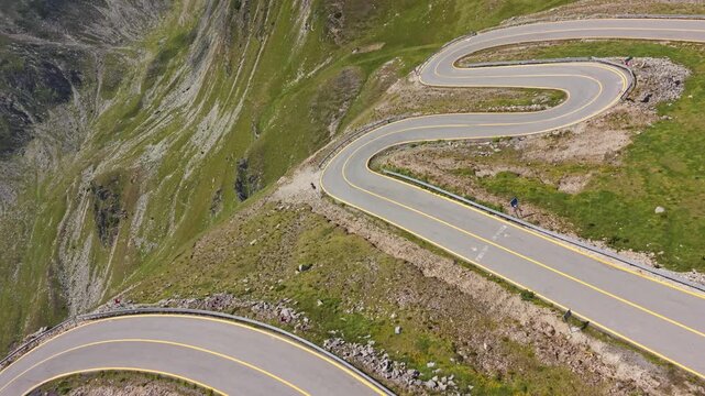 Vertical View of Transalpina S Curves