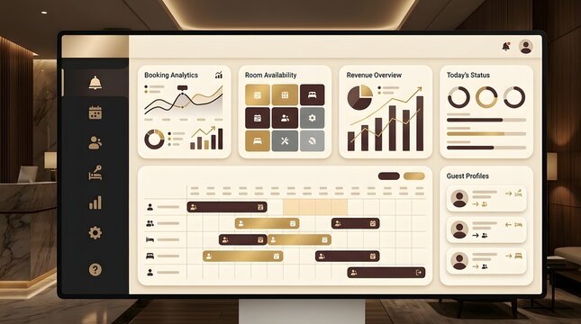 Modern business analytics dashboard admin panel ui ux design displayed on a large office screen
