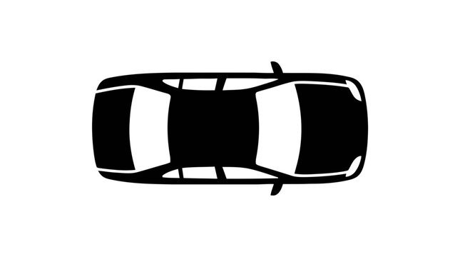 Vector illustration of top view of a sedan car icon on a transparent background
