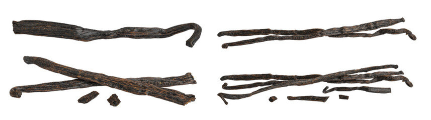 Obraz premium Dried vanilla stick isolated on white background