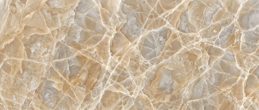 Onyx stone texture background featuring translucent amber crystal veins and cracked pattern for luxury interior and architectural design