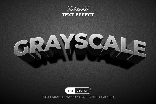 Grayscale Editable Text Effect 3D Long Shadow Style.
