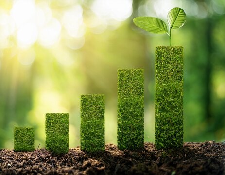 green growth sustainable business graph in nature