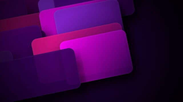 Seamless loop of 3D glassmorphism transparent rounded rectangles abstract background