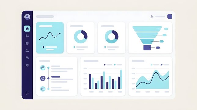 Modern business analytics dashboard admin panel ui ux design featuring data visualization charts and graphs
