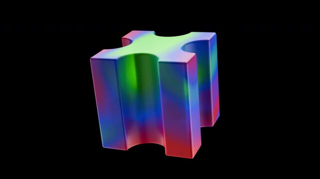 Iridescent Extruded Zigzag 3D Loop