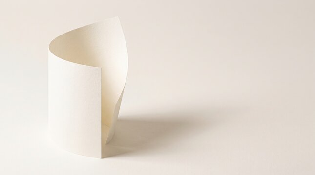 Folded ivory paper creating a minimalist abstract form