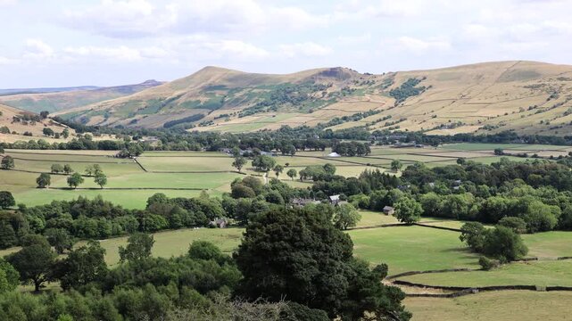 Landscape over Edale in the Peak District, UK