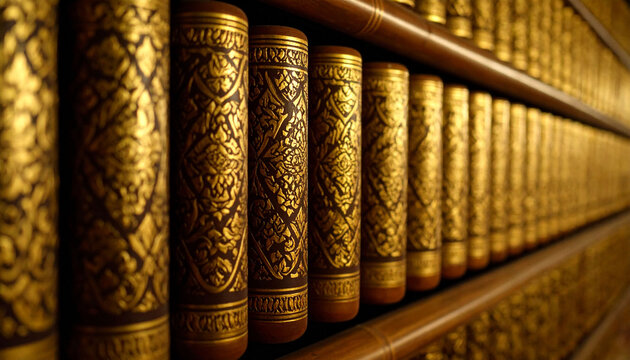 a shelf displaying numerous books
