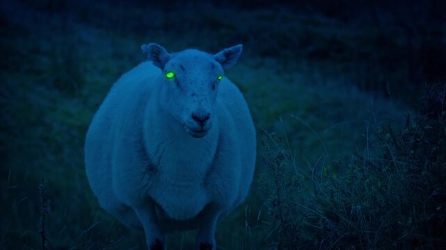 Zombie Sheep With Glowing Green Eyes