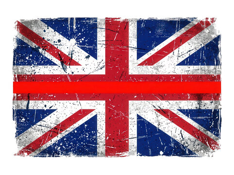 Union jack british flag waving isolated isolated on transparent background