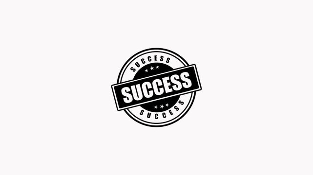 Success rubber stamp icon set isolated on white background for business and marketing design elements