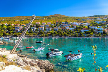 Obraz premium Village of Dramalj turquoise waterfront and harbor view