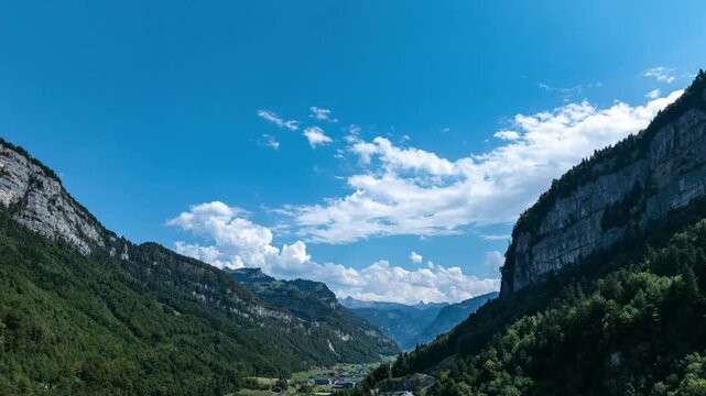 Aerial Hyperlapse Over Stoos in the Swiss Alps