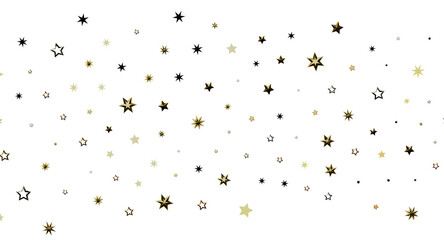 Obraz premium Decorative seamless pattern of stars in gold and black hues, perfect for backgrounds, designs, and celebrations. Ideal f